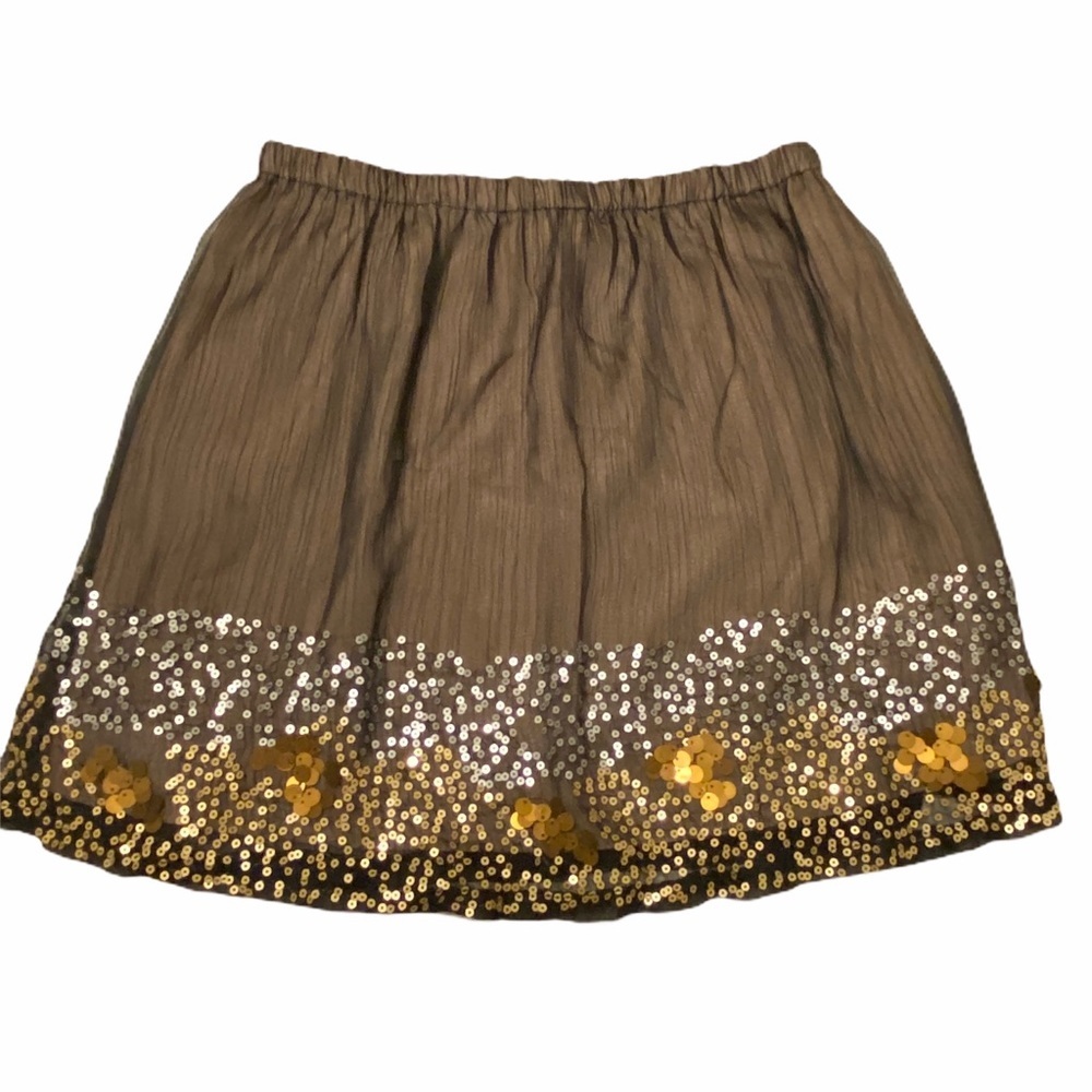 Umgee brown miniskirt silver gold‎ sequins small
